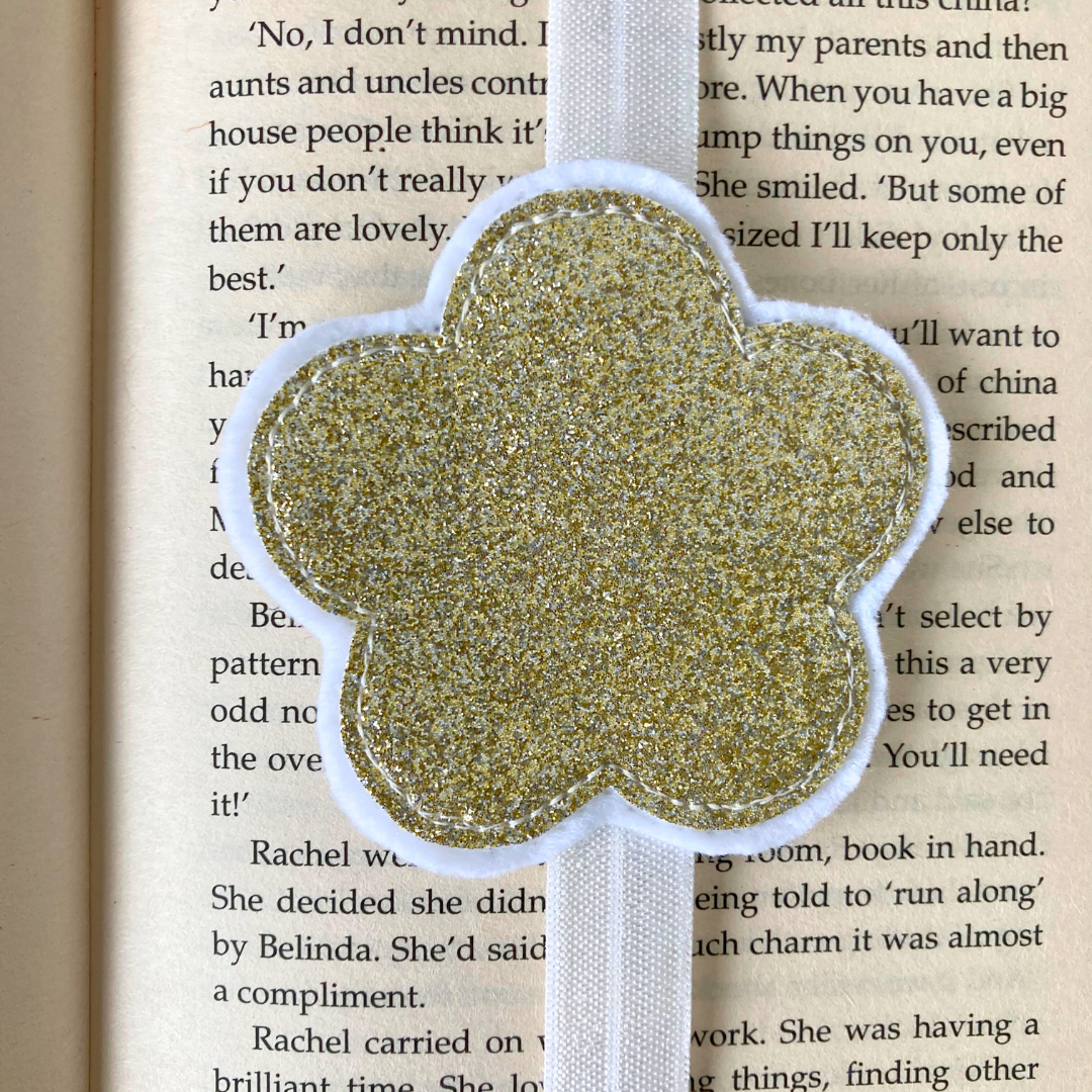 Bookmark Book Band - Flower - Gold