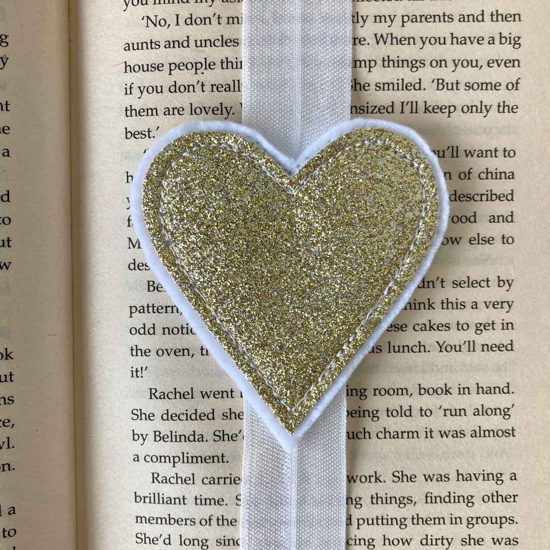Bookmark Book Band - Heart - Gold