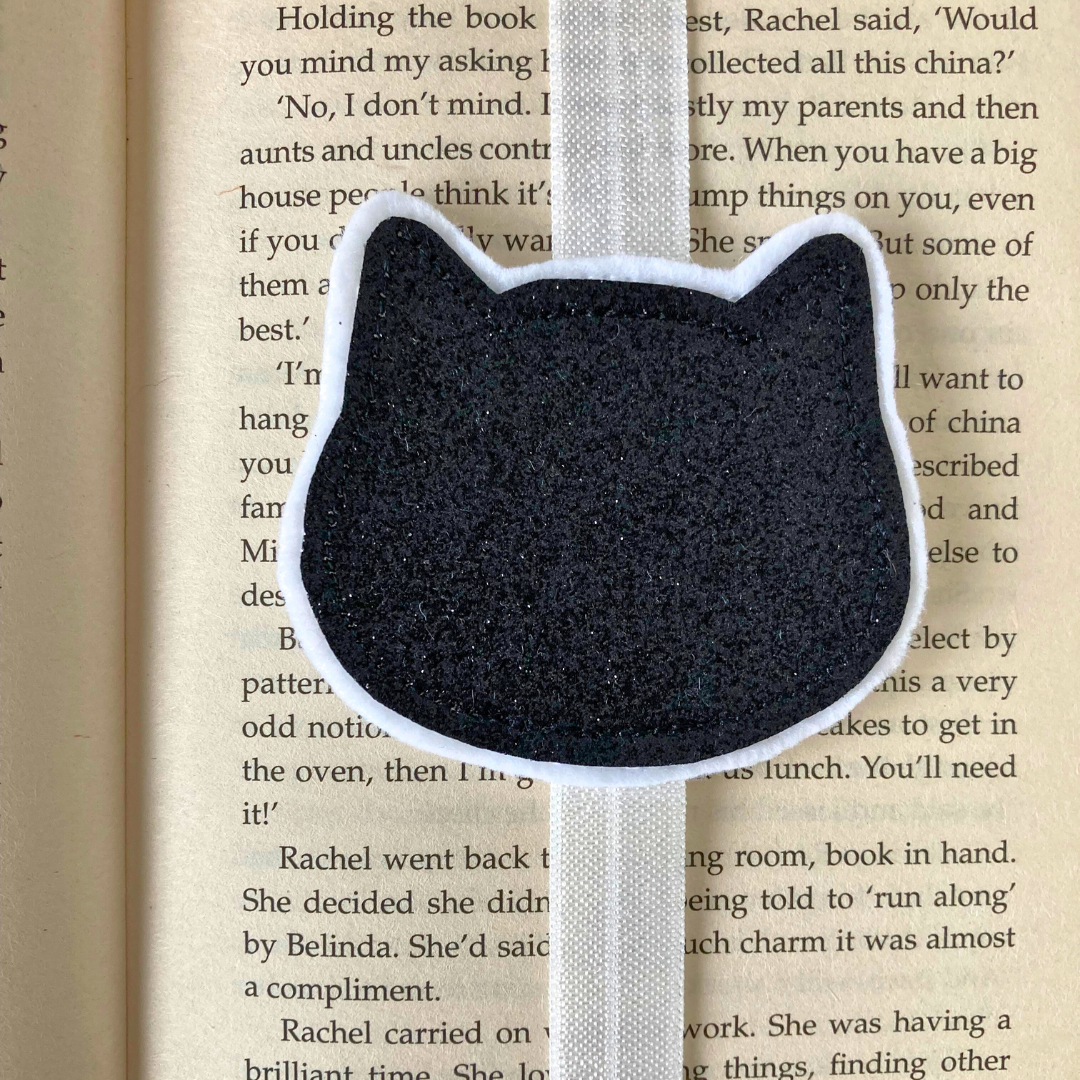 Bookmark Book Band - Cat - Black