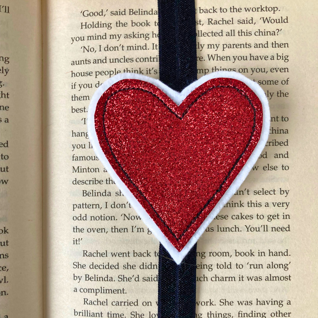 Bookmark Book Band - Heart - Red