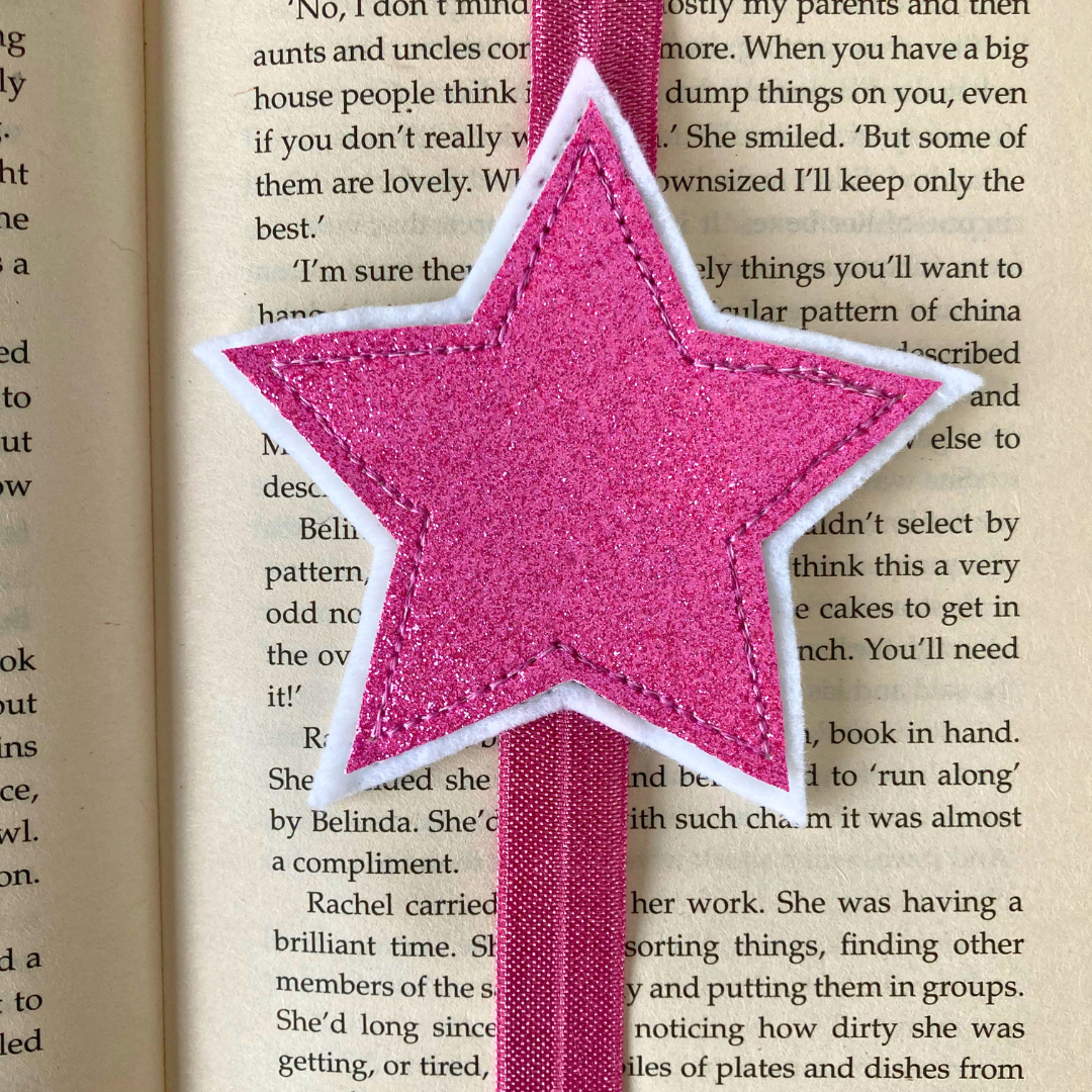 Bookmark Book Band - Star - Pink
