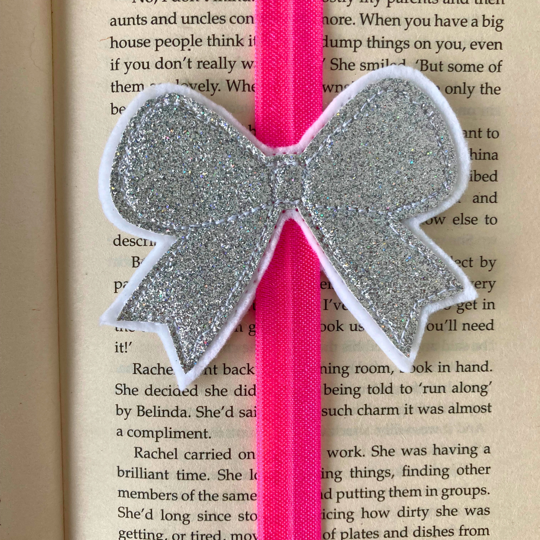 Bookmark Book Band - Bow - Silver