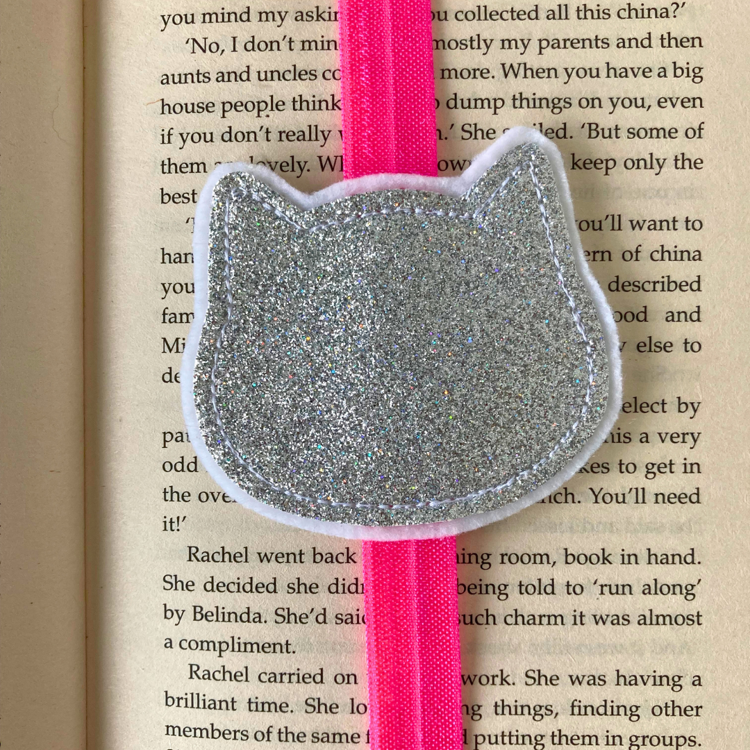 Bookmark Book Band - Cat - Silver