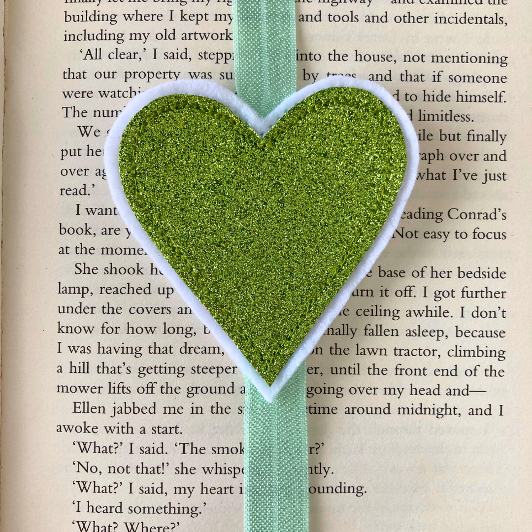Bookmark Book Band - Heart - Green