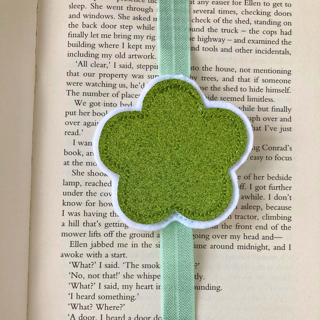 Bookmark Book Band - Flower - Green