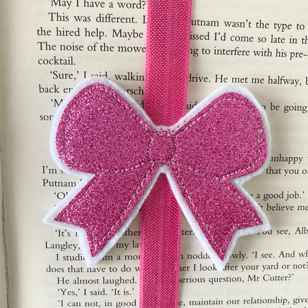 Bookmark Book Band - Bow - Pink