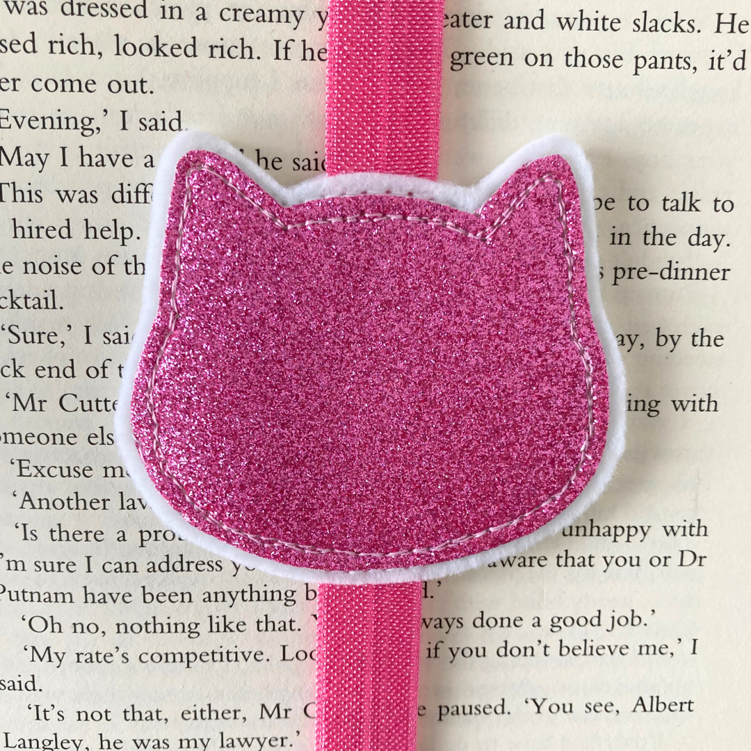 Bookmark Book Band - Cat - Pink