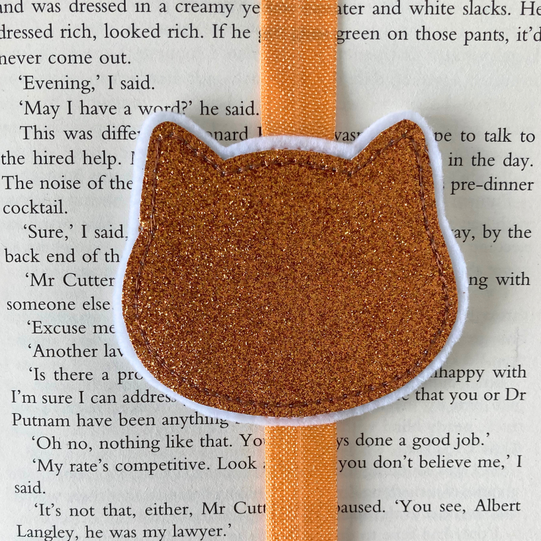 Bookmark Book Band - Cat - Rust/Orange