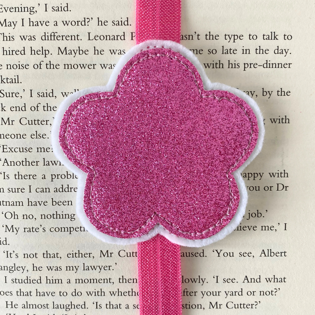 Bookmark Book Band - Flower - Pink