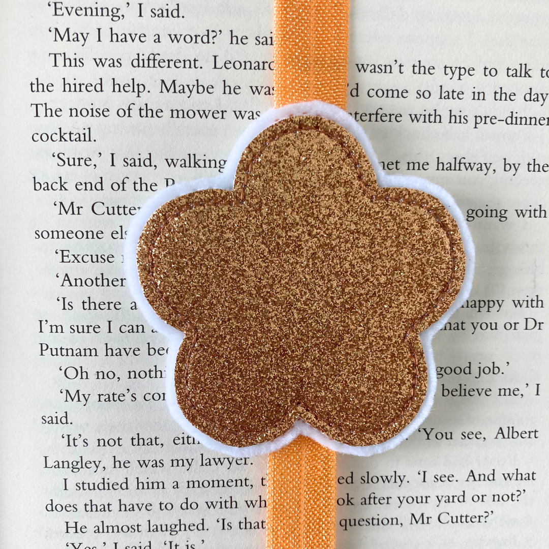 Bookmark Book Band - Flower - Bronze