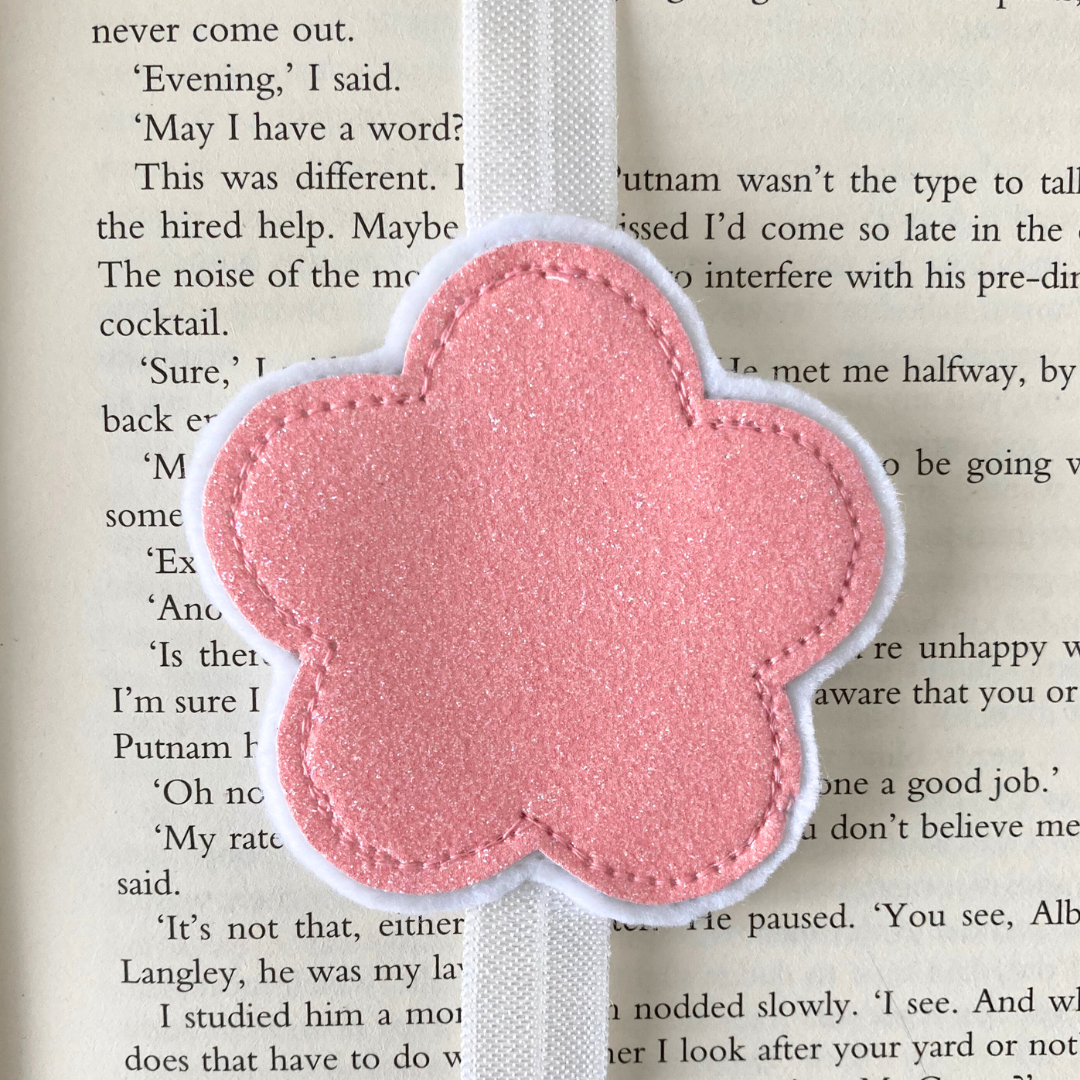 Bookmark Book Band - Flower - Salmon Pink