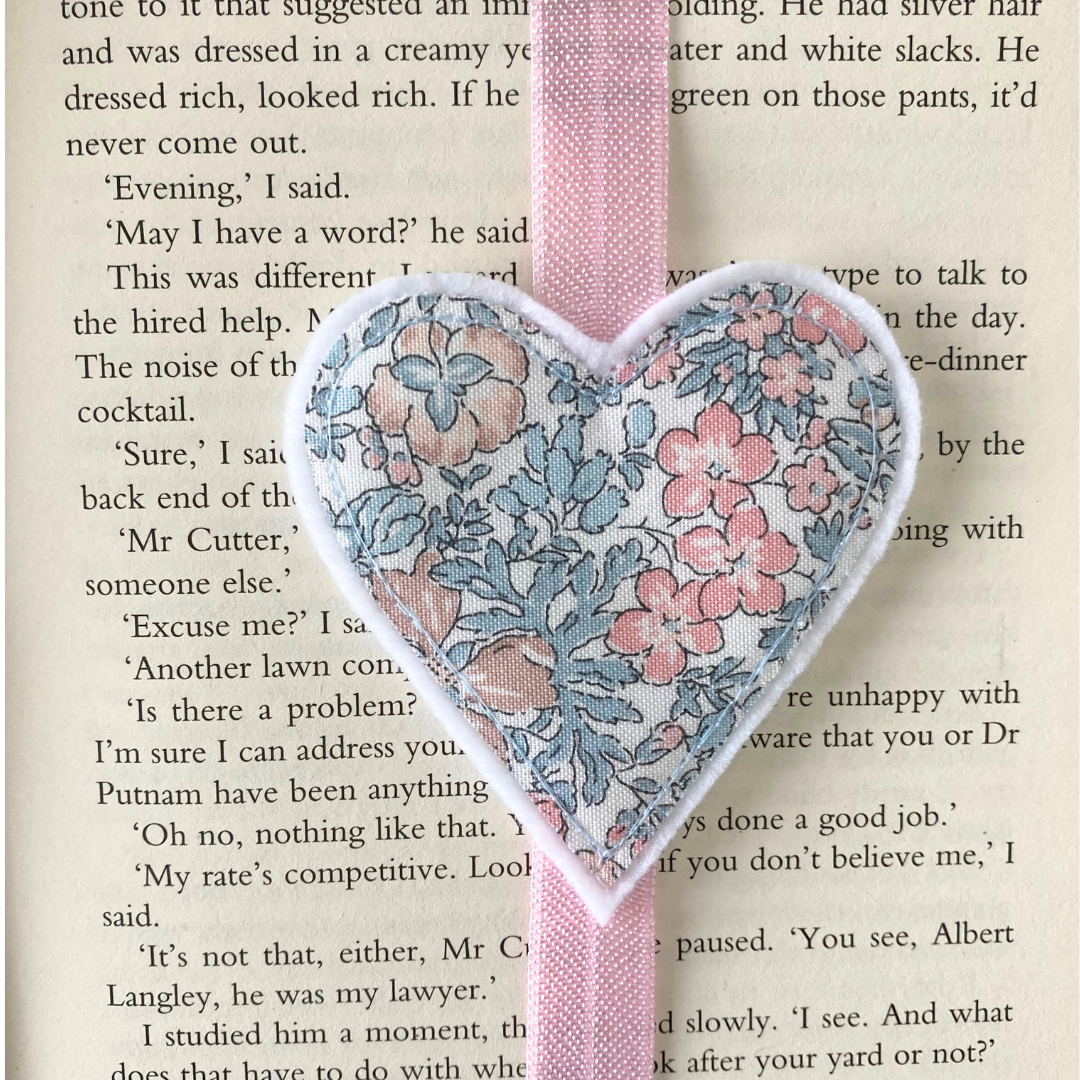 Bookmark Book Band - Heart - Liberty Print