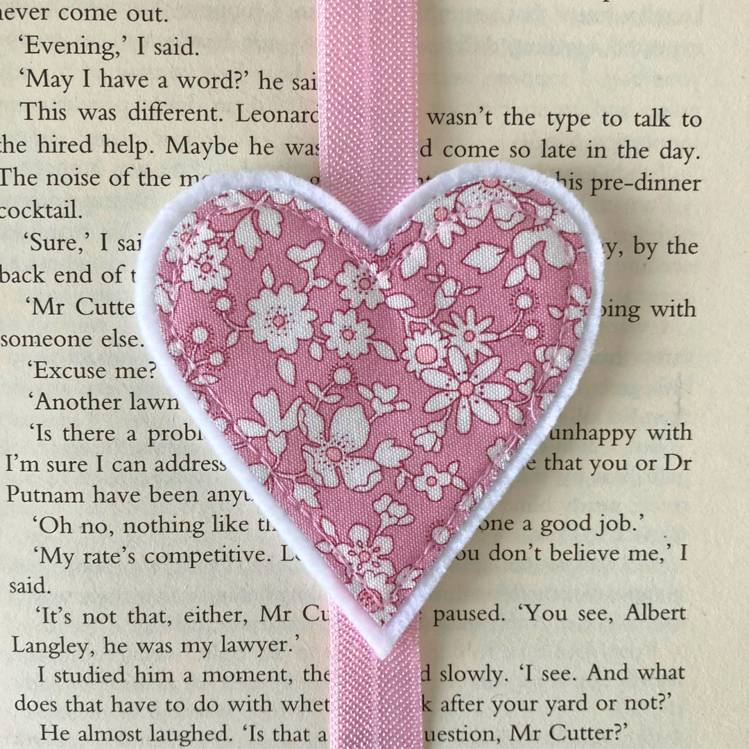 Bookmark Book Band - Heart - Liberty Print