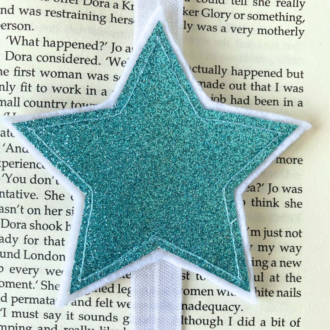 Bookmark Book Band - Star - Pale Turquoise