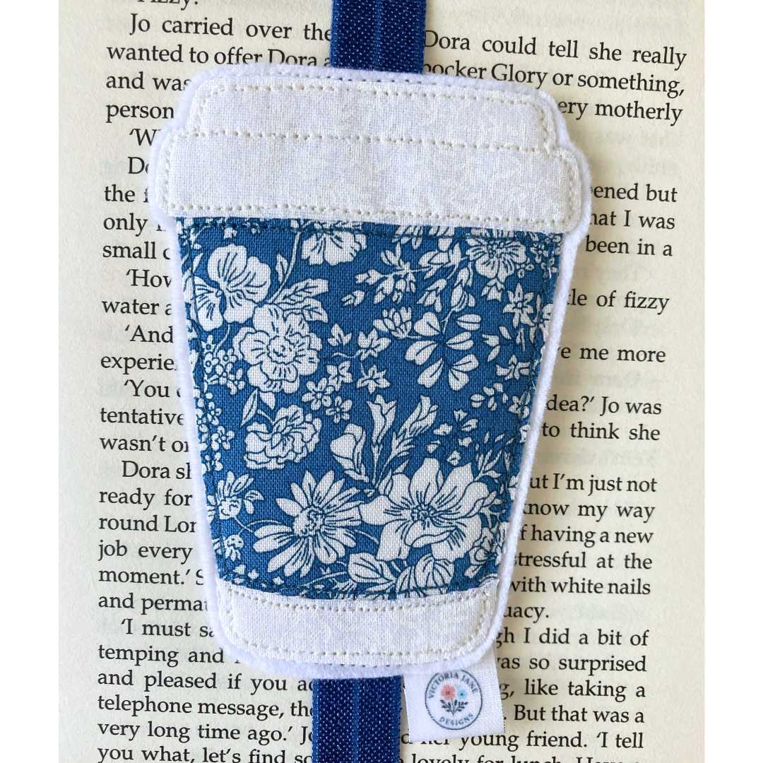 Bookmark Book Band - Coffee Cup - Liberty Print