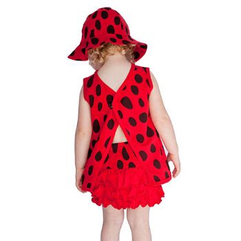 Lovely Ladybird/Ladybug Summer Beach Hat Top Knickers Set by Noo