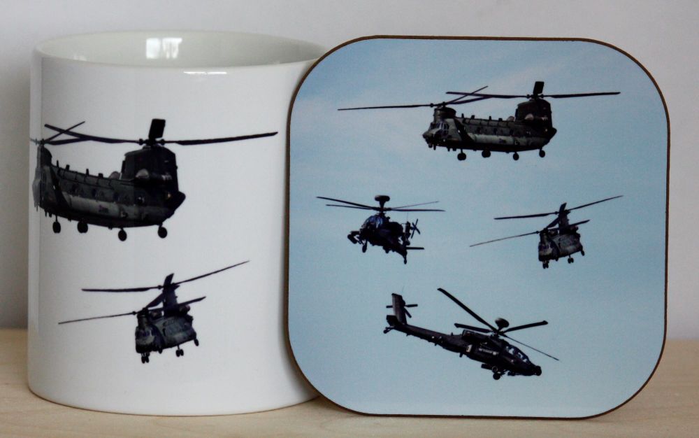 Helicopter Gift Set - Mug & Coaster