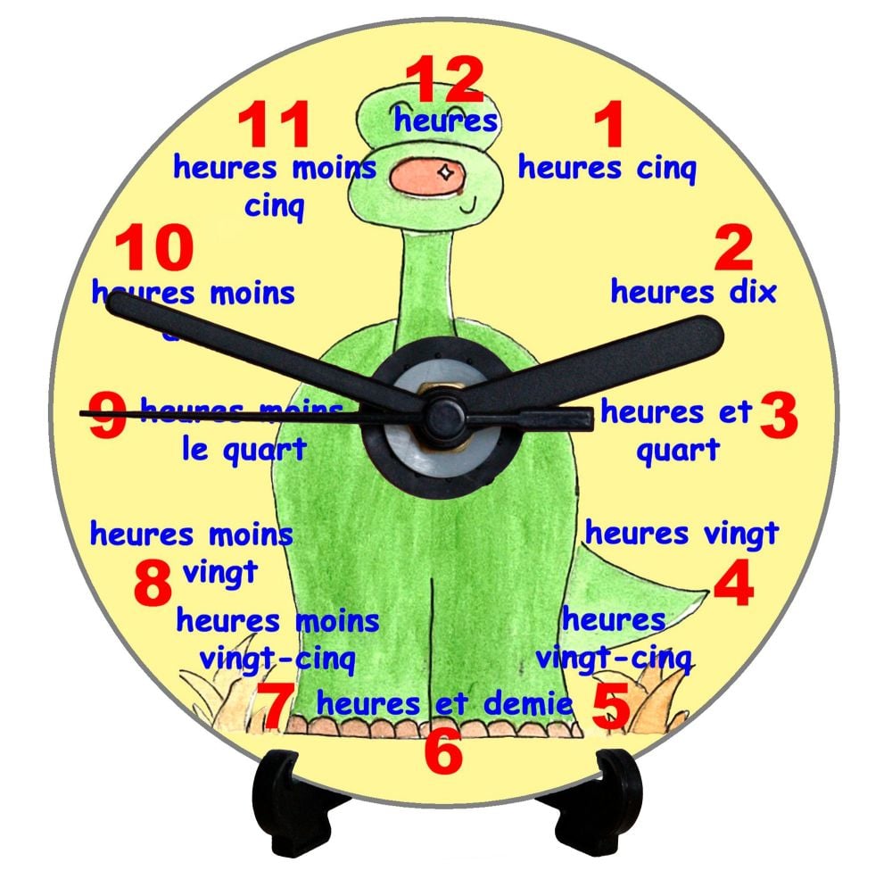Dinosaur Teaching Clock (French)