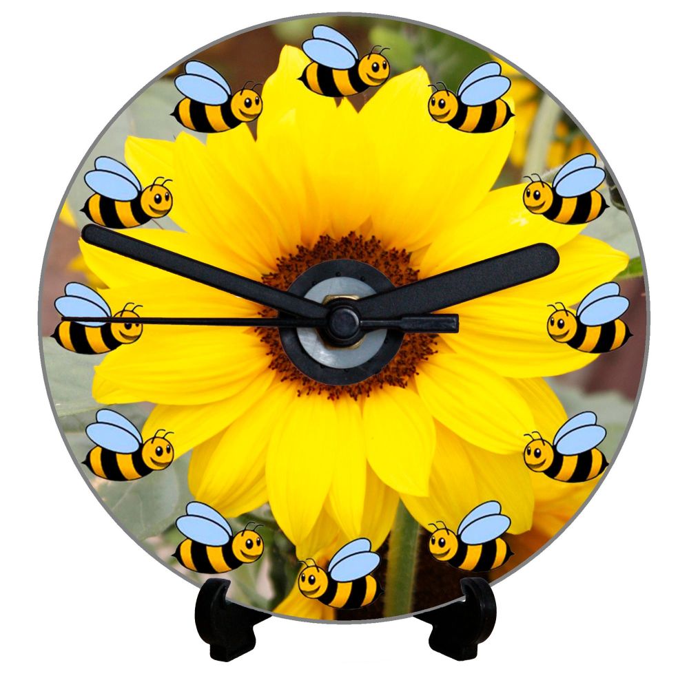 Bees around a Sunflower