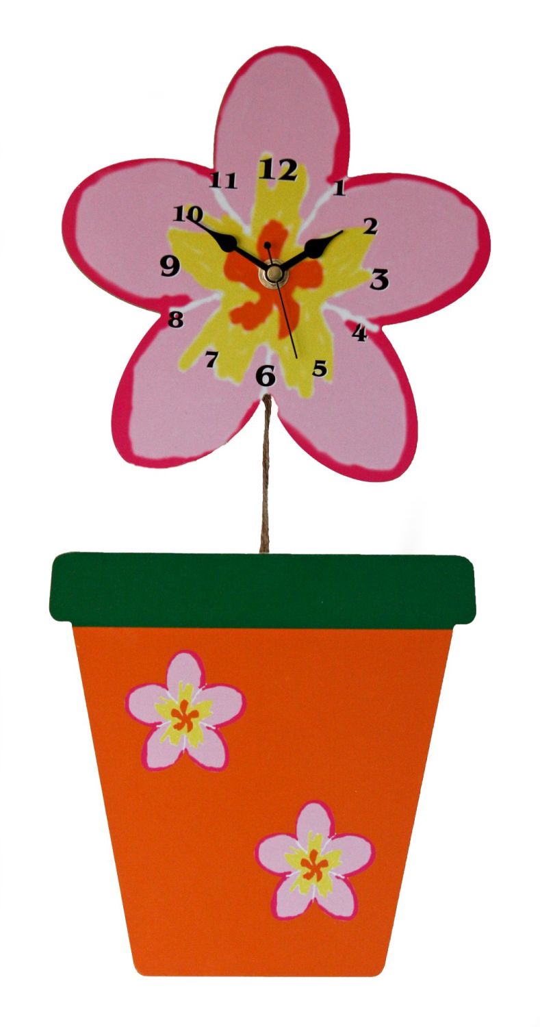 Flower Pot Wall Clock - Can be Personalised
