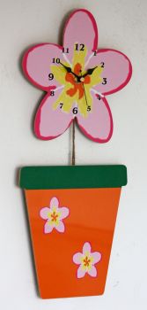 Flower Pot Wall Clock