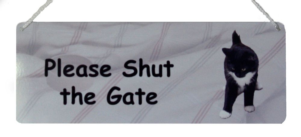 Please Shut the Gate - B&W Cat