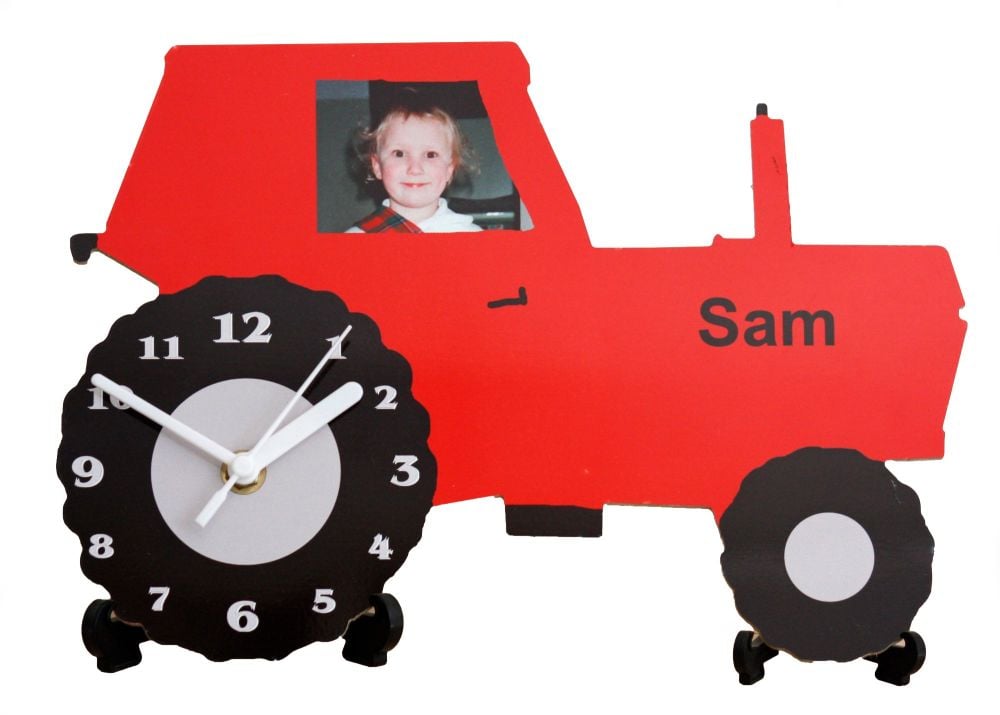 Personalised Red Tractor Clock