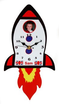 Personalised Space Rocket Wall Clock