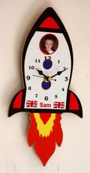 Personalised Space Rocket Wall Clock