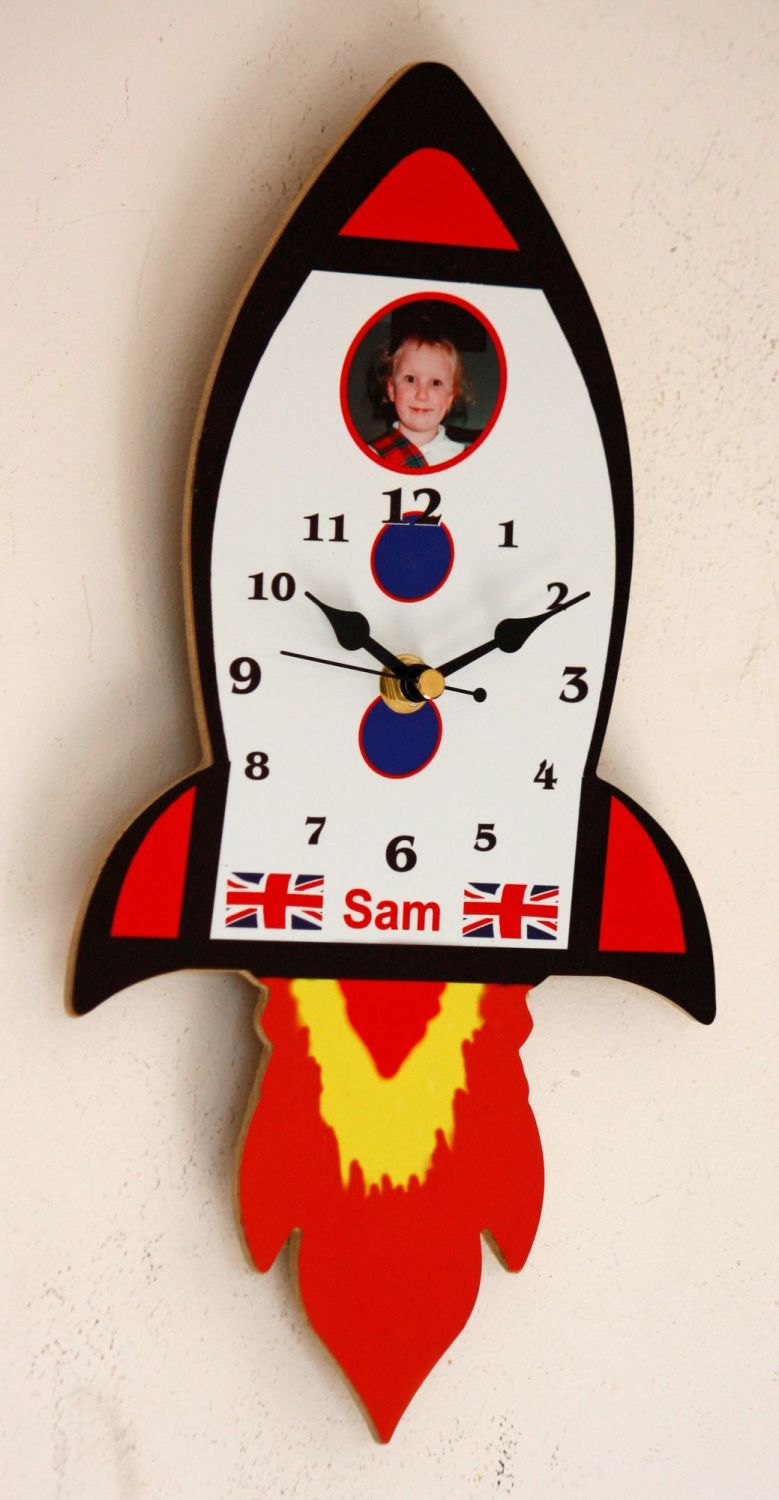 Personalised Space Rocket Wall Clock