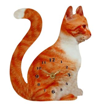 Cat Wall Clock (Ginger)