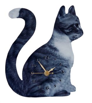 Cat Wall Clock (Black & White)