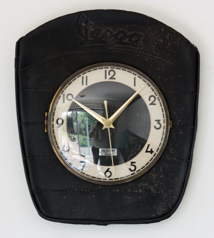 Upcycled Vespa Saddle Wall Clock