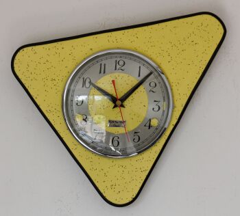 Yellow Formica Wall Clock