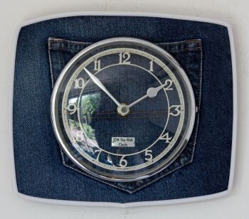 Wall Clock - Upcycled Jeans