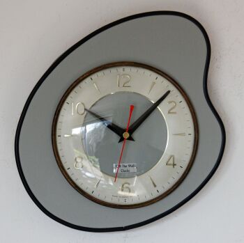Mid Century Style Grey Wall Clock