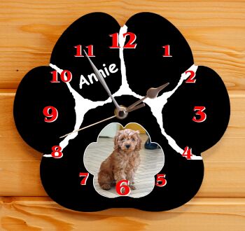 AA Personalised Paw Clock