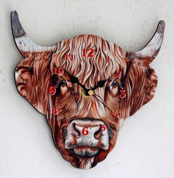Highland Cow Wall Clock