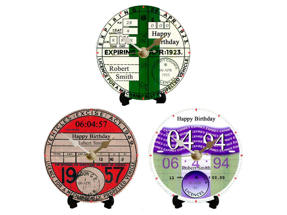 Car Tax Disc Clocks