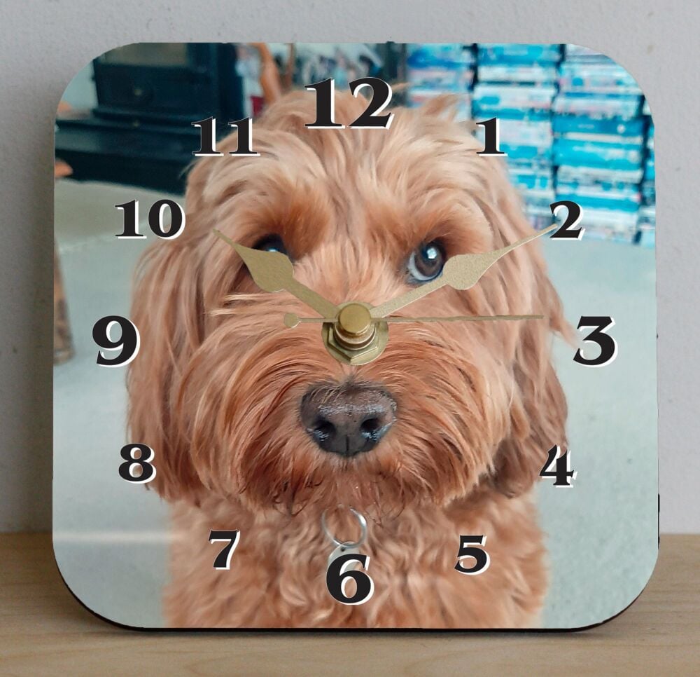Personalised 13cm square Desk Clock