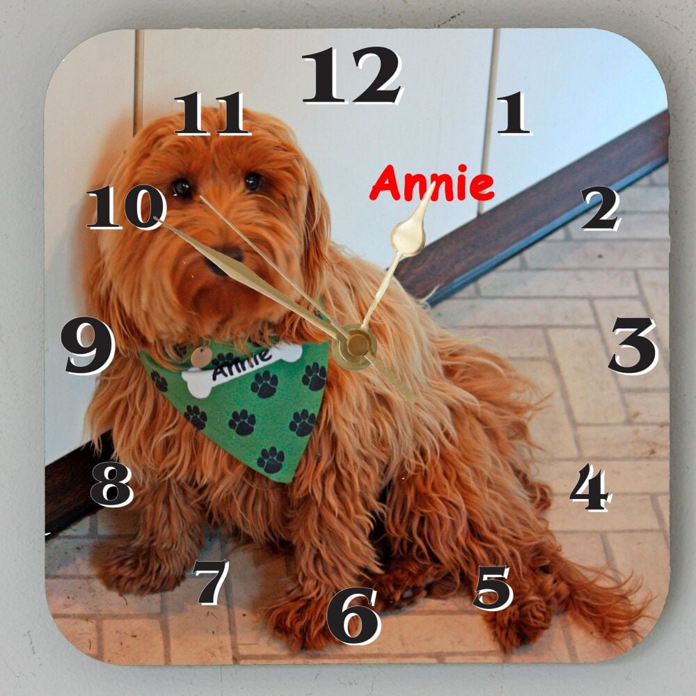 Personalised 19cm square wall clock