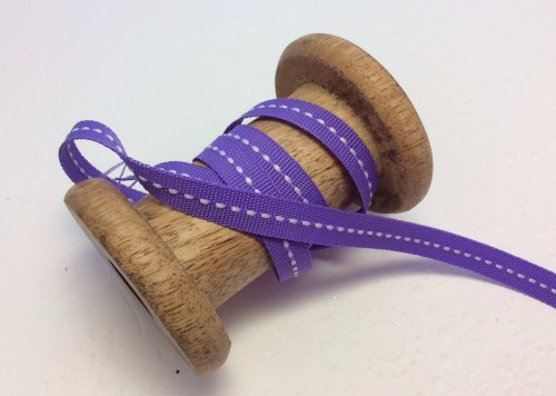 9mm center stitch ribbon - Purple 