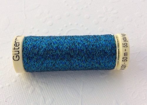 Gutterman peacock glittered thread