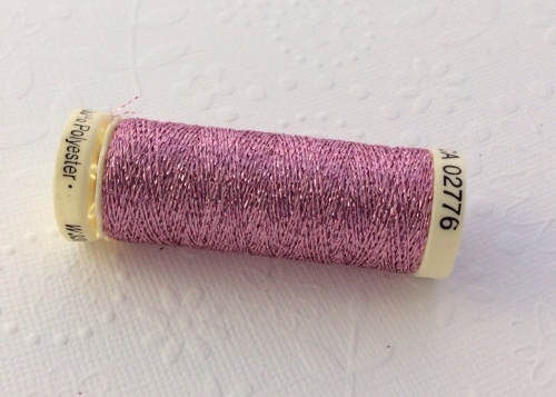 Gutterman pink glittered thread 