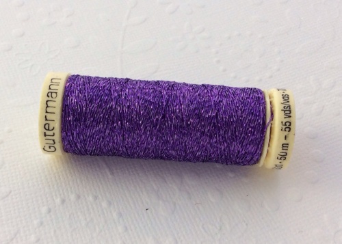Gutterman purple glittered thread 