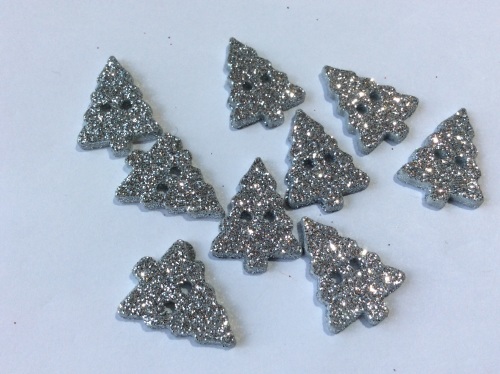 Christmas tree buttons - SILVER