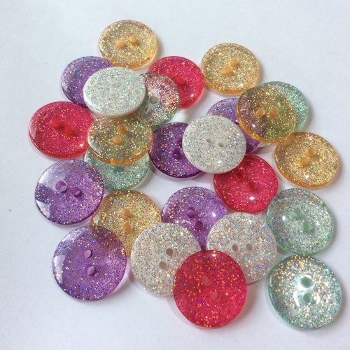 18mm Glitter buttons