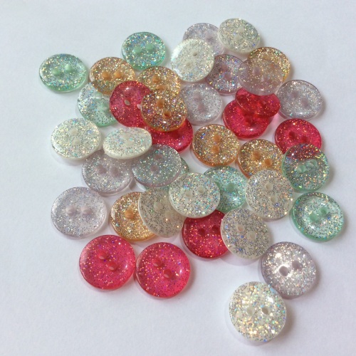 13mm Glitter buttons