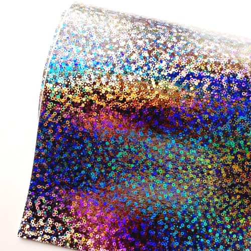 Leathered Effect SILVER HOLOGRAPHIC BUBBLE Felt