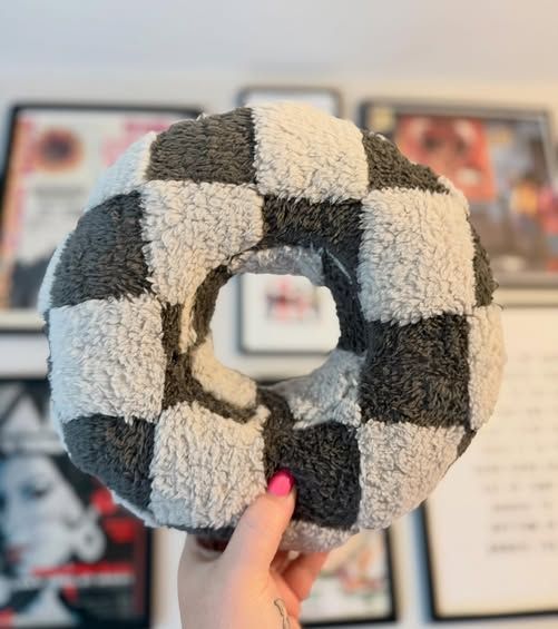 Grey Chequered Piercing Pillow